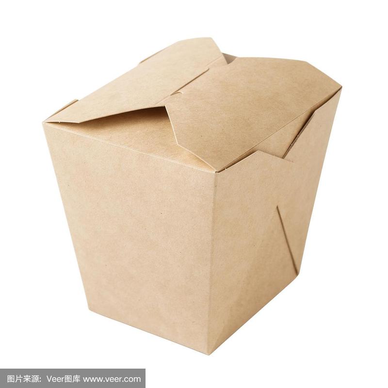 外卖用牛皮纸纸盒.封闭的纸板容器